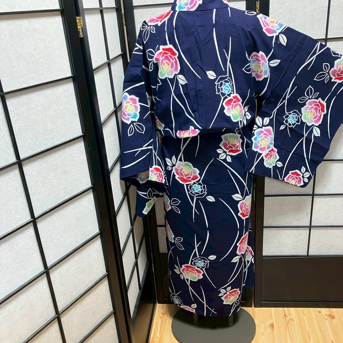 9496# Japanese Yukata Womens Vintage Fabric Cotton Robe Kimono Traditional