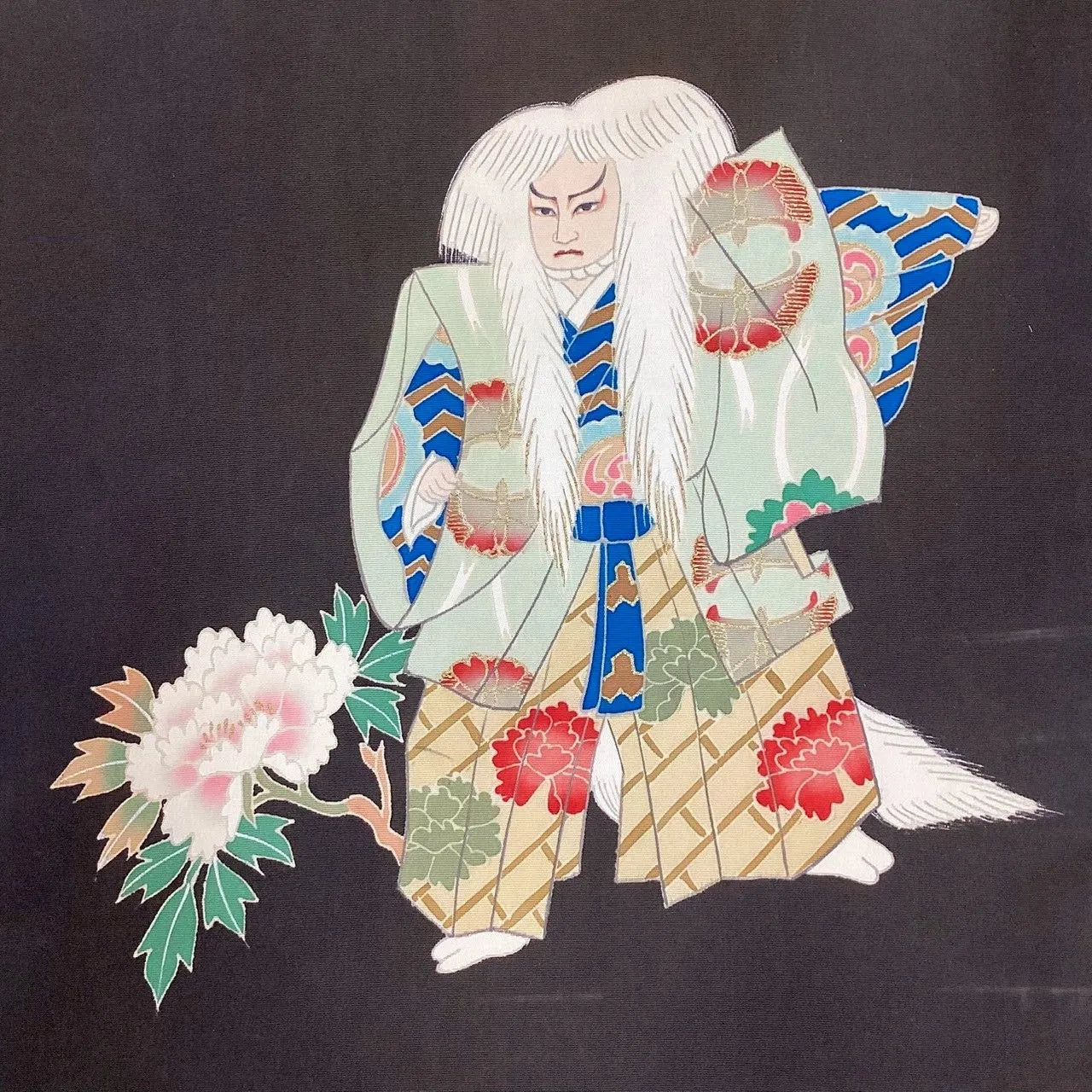 5764# Japanese Vintage Nagoya Obi Belt Kimono Fabric Silk Traditional Black