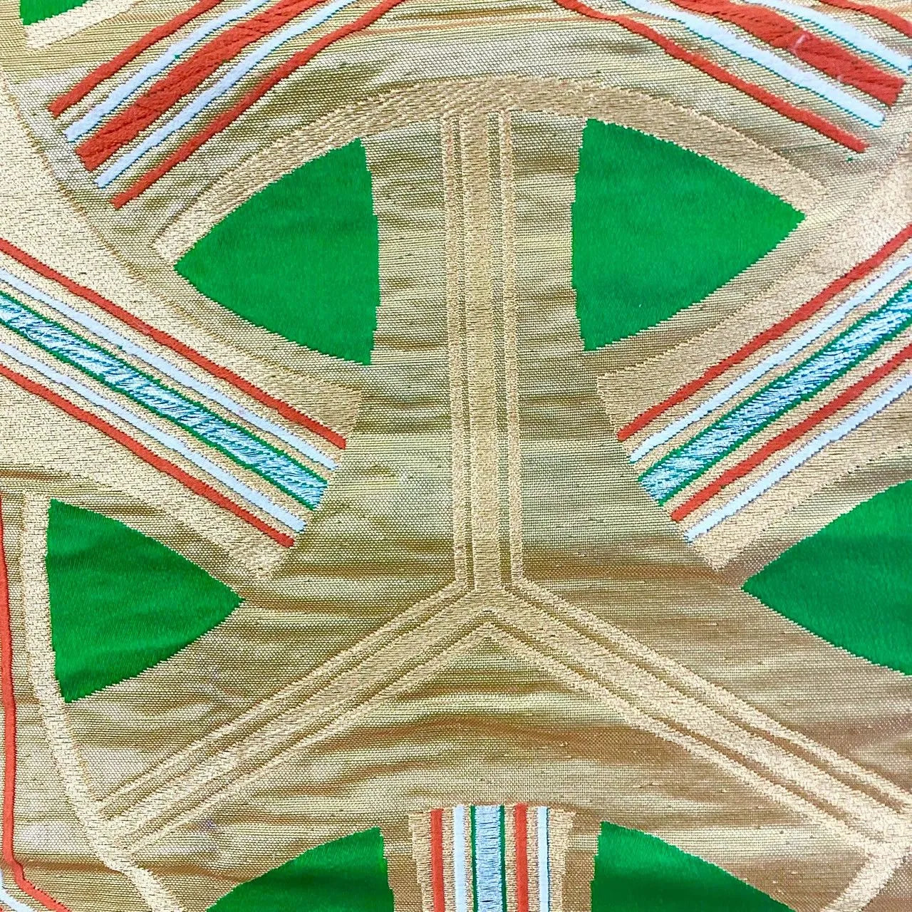 6723# Japanese Vintage Fukuro Obi Belt Kimono Fabric Silk Traditional