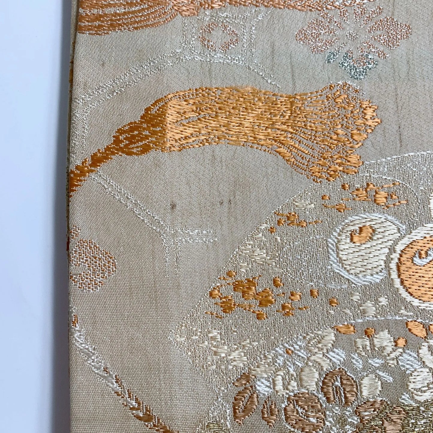 7330# Japanese Antique Fukuro Obi Belt Kimono Fabric Silk All-over pattern