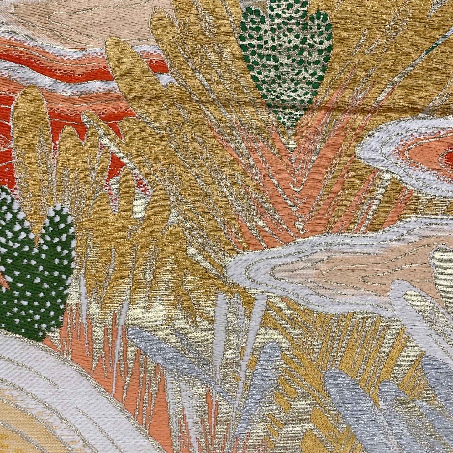 7333# Japanese Antique Fukuro Obi Belt Kimono Fabric Silk All-over pattern