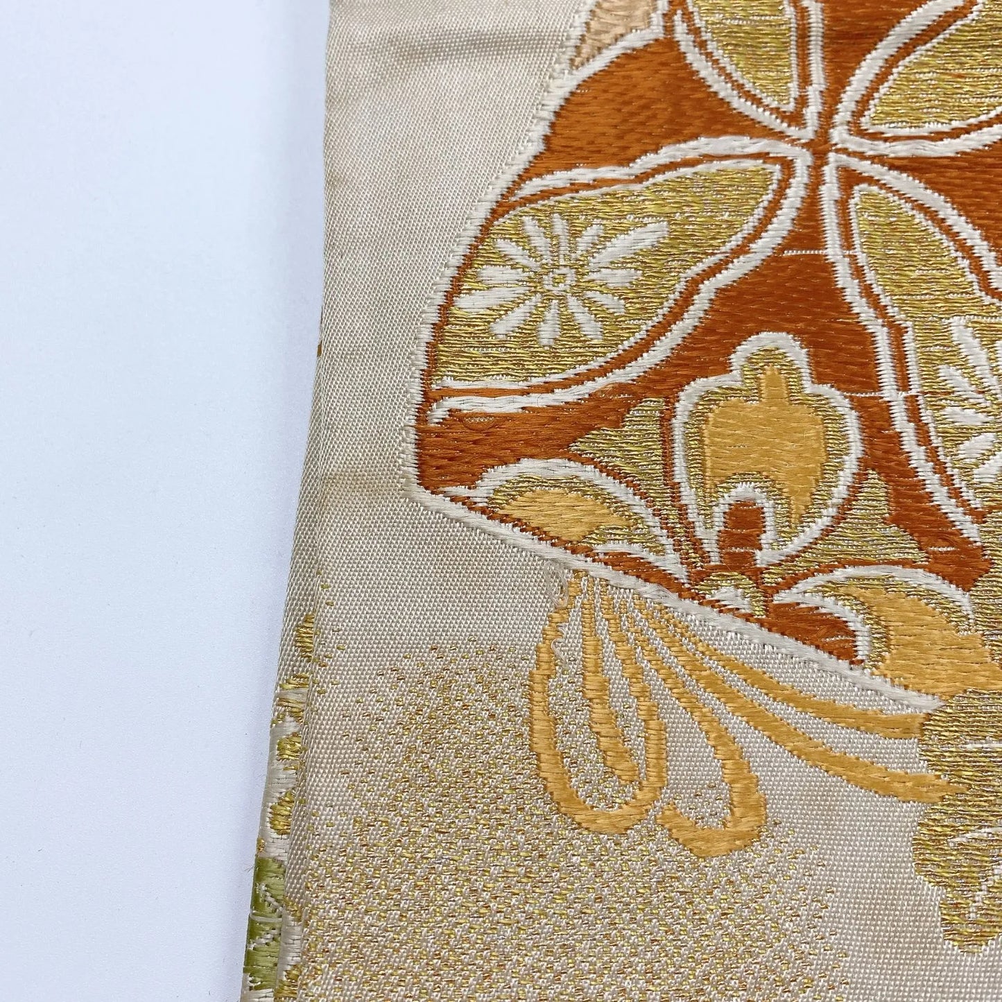 7340# Japanese Antique Fukuro Obi Belt Kimono Fabric Silk All-over pattern