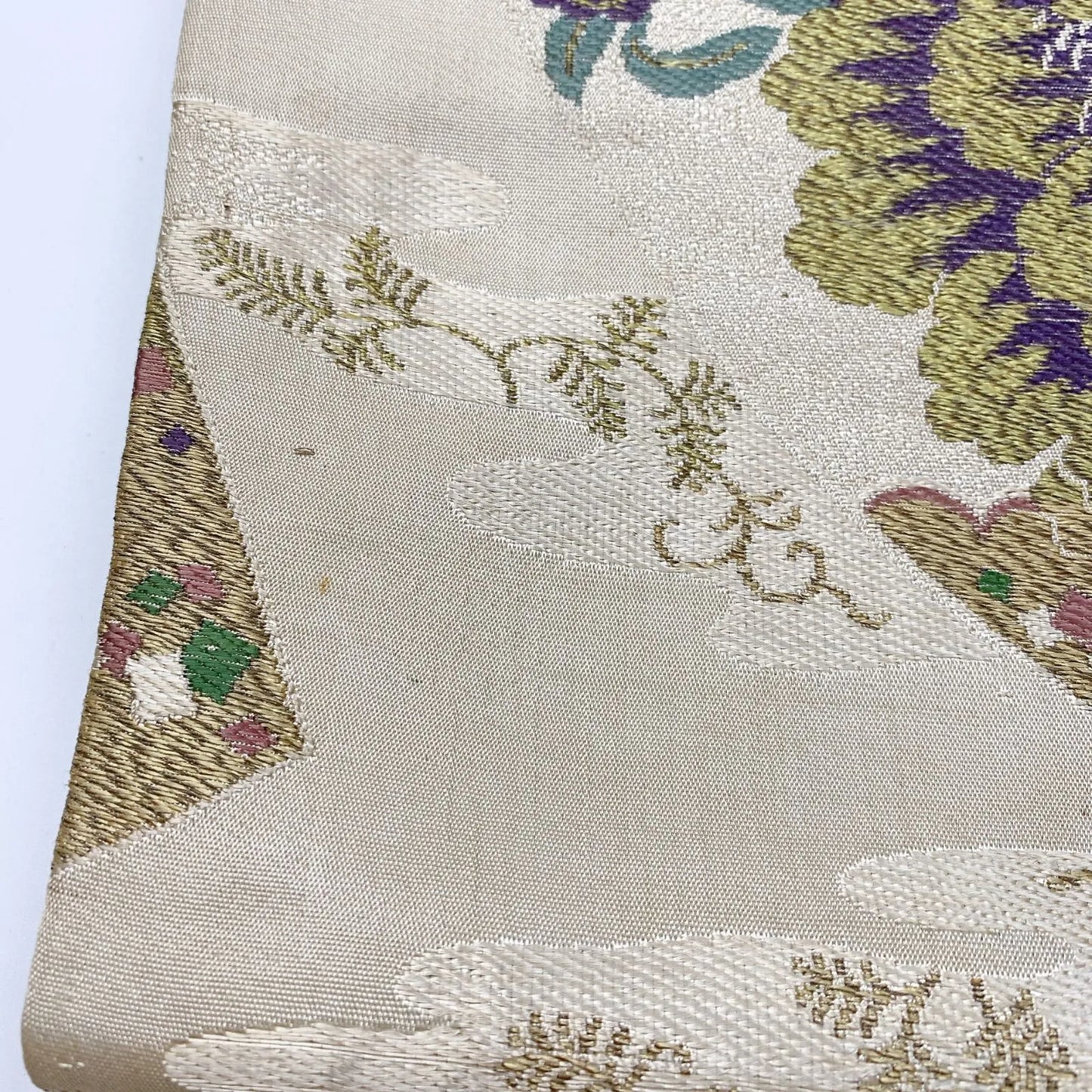 7343# Japanese Antique Fukuro Obi Belt Kimono Fabric Silk All-over pattern