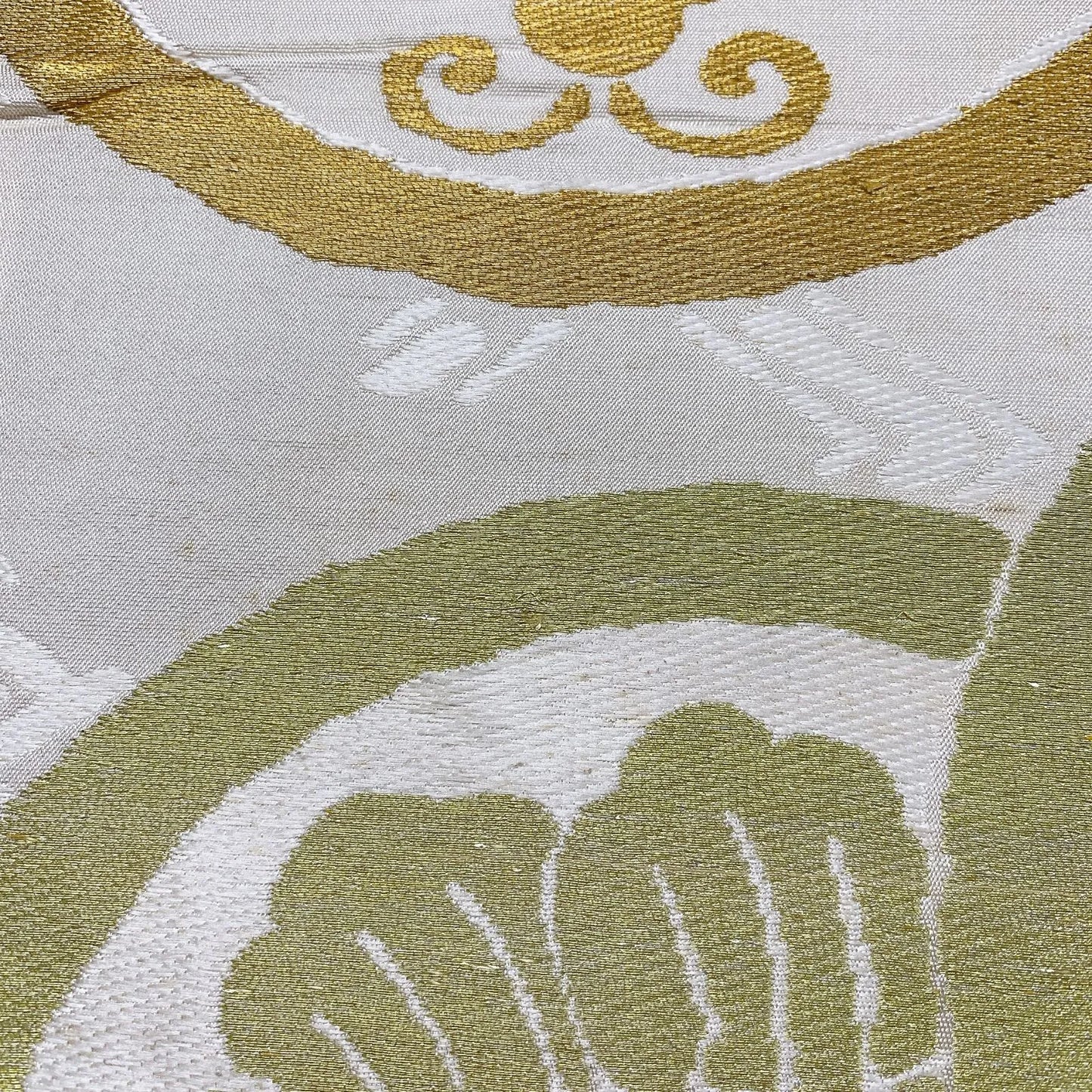 7345# Japanese Antique Fukuro Obi Belt Kimono Fabric Silk