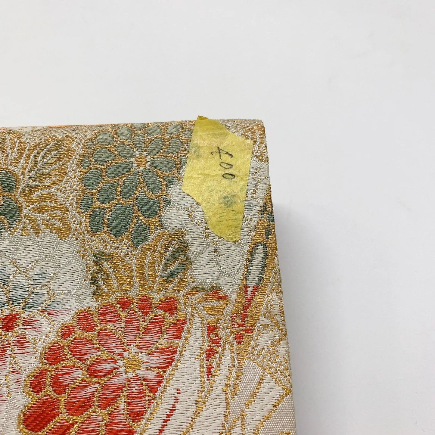 7347# Japanese Antique Fukuro Obi Belt Kimono Fabric Silk All-over pattern