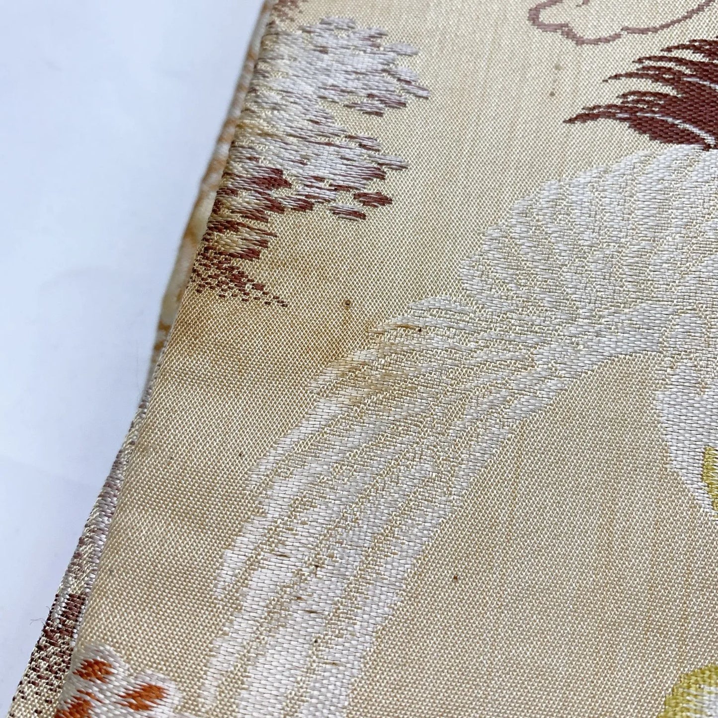 7354# Japanese Antique Nagoya Obi Belt Kimono Fabric Silk All-over pattern