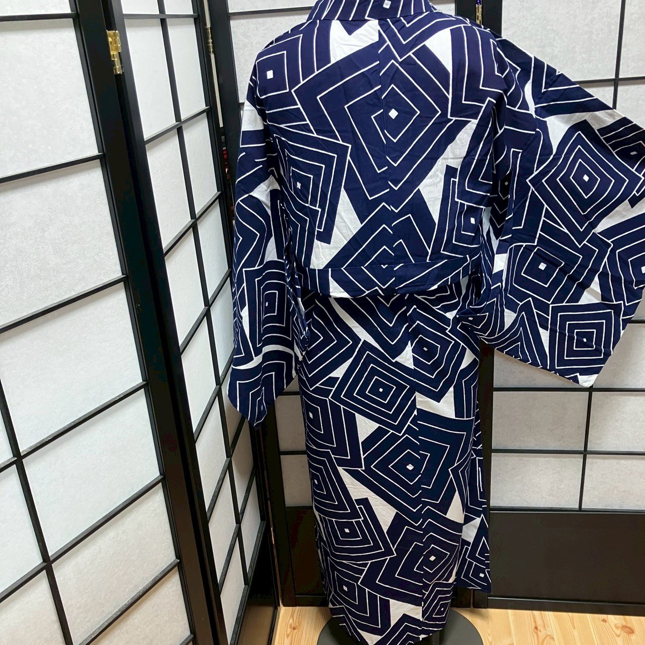 9501# Japanese Yukata Womens Vintage Fabric Cotton Robe Kimono Traditional