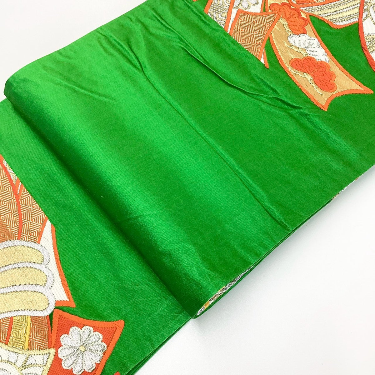 8884# Japanese Vintage Fukuro Obi Belt Kimono Fabric Silk Traditional