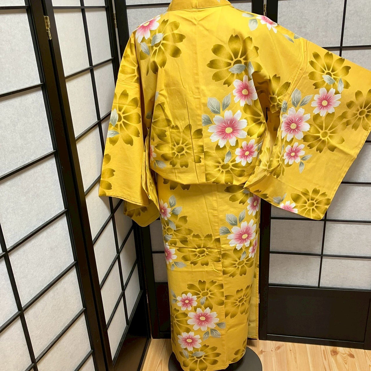 9117# Japanese Yukata Womens Vintage Fabric Cotton Robe Kimono Traditional