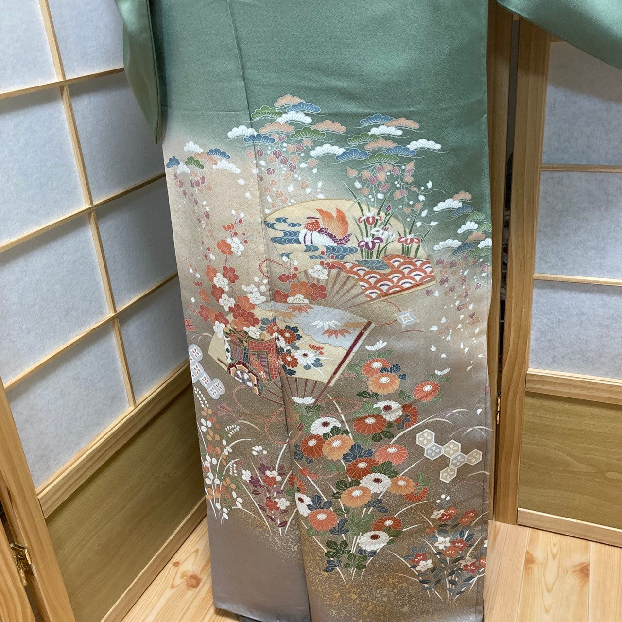 2879# Japanese Tomesode Kimono Vintage Womens Silk Fabric Robe Kimono only sold