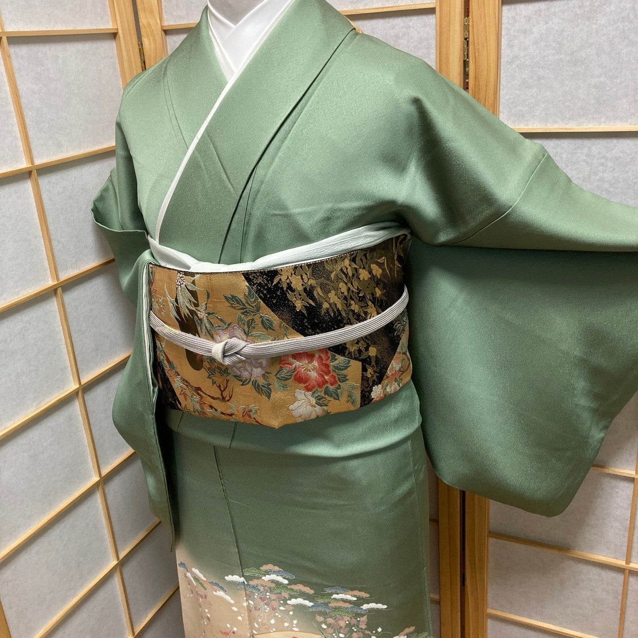 2879# Japanese Tomesode Kimono Vintage Womens Silk Fabric Robe Kimono only sold