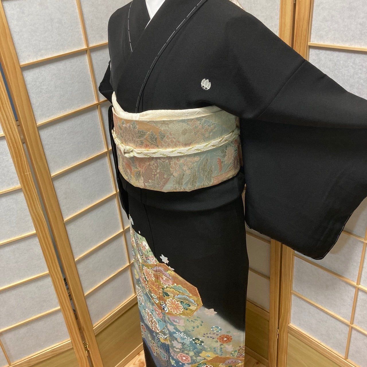 2868# Japanese Tomesode Kimono Vintage Womens Silk Fabric Robe Kimono only sold