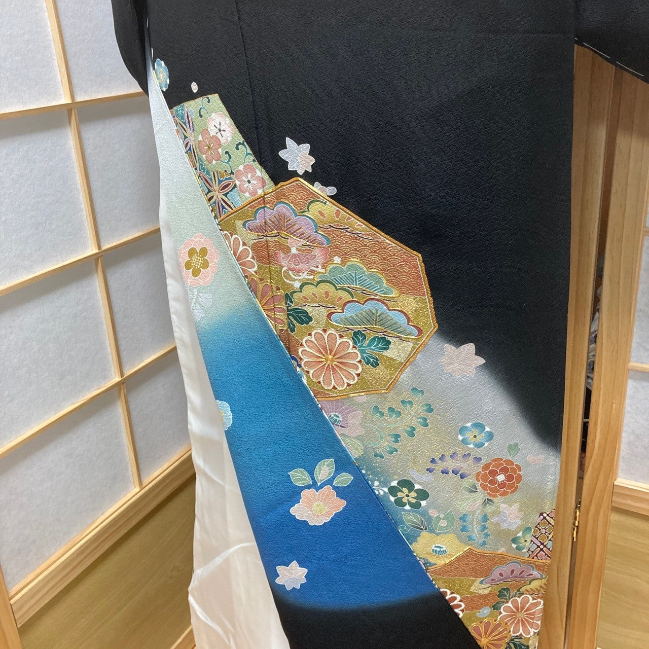 2868# Japanese Tomesode Kimono Vintage Womens Silk Fabric Robe Kimono only sold