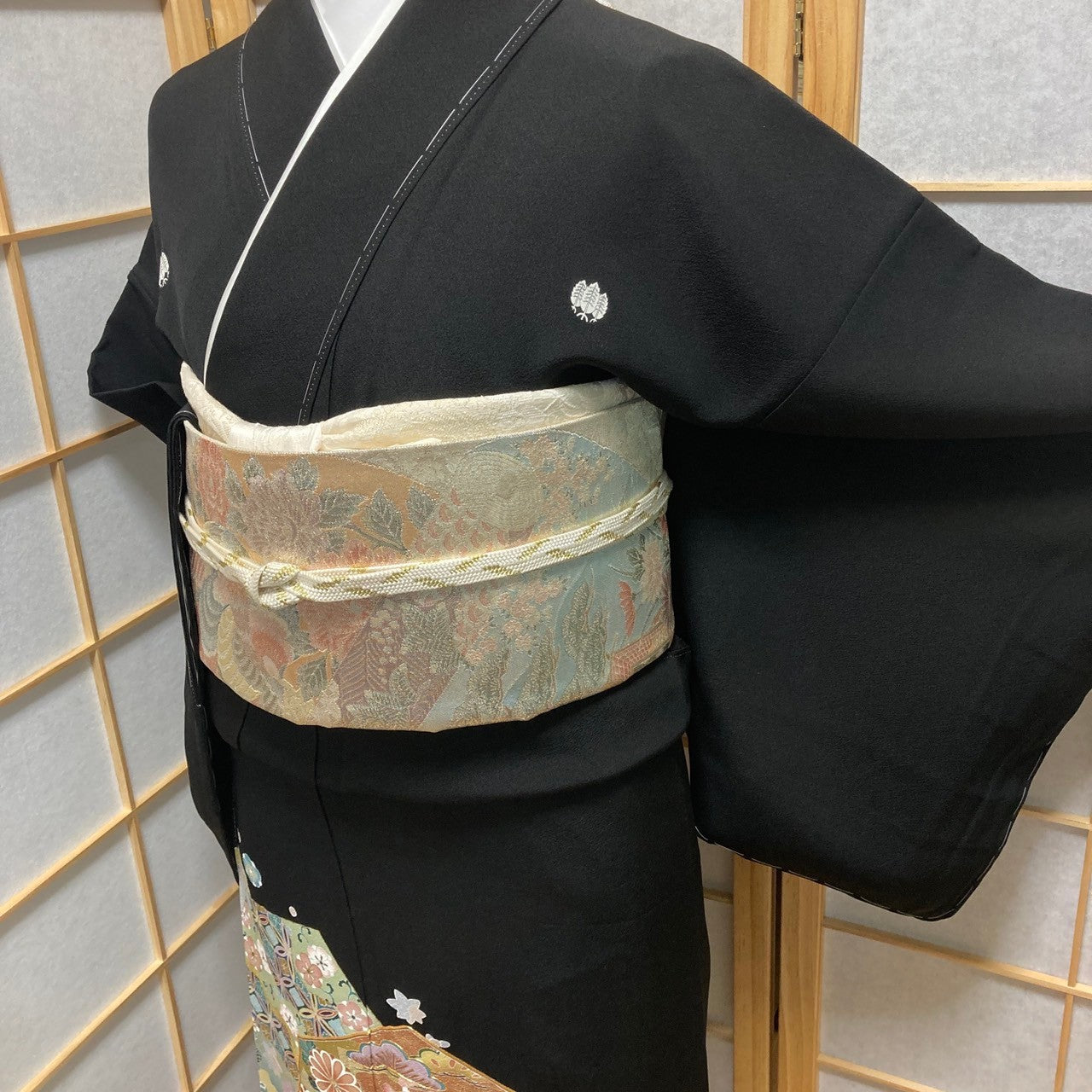 2868# Japanese Tomesode Kimono Vintage Womens Silk Fabric Robe Kimono only sold