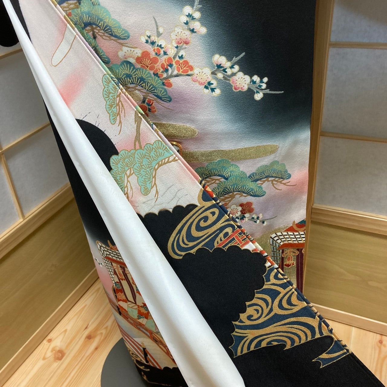 2864# Japanese Tomesode Kimono Vintage Womens Silk Fabric Robe Kimono only sold