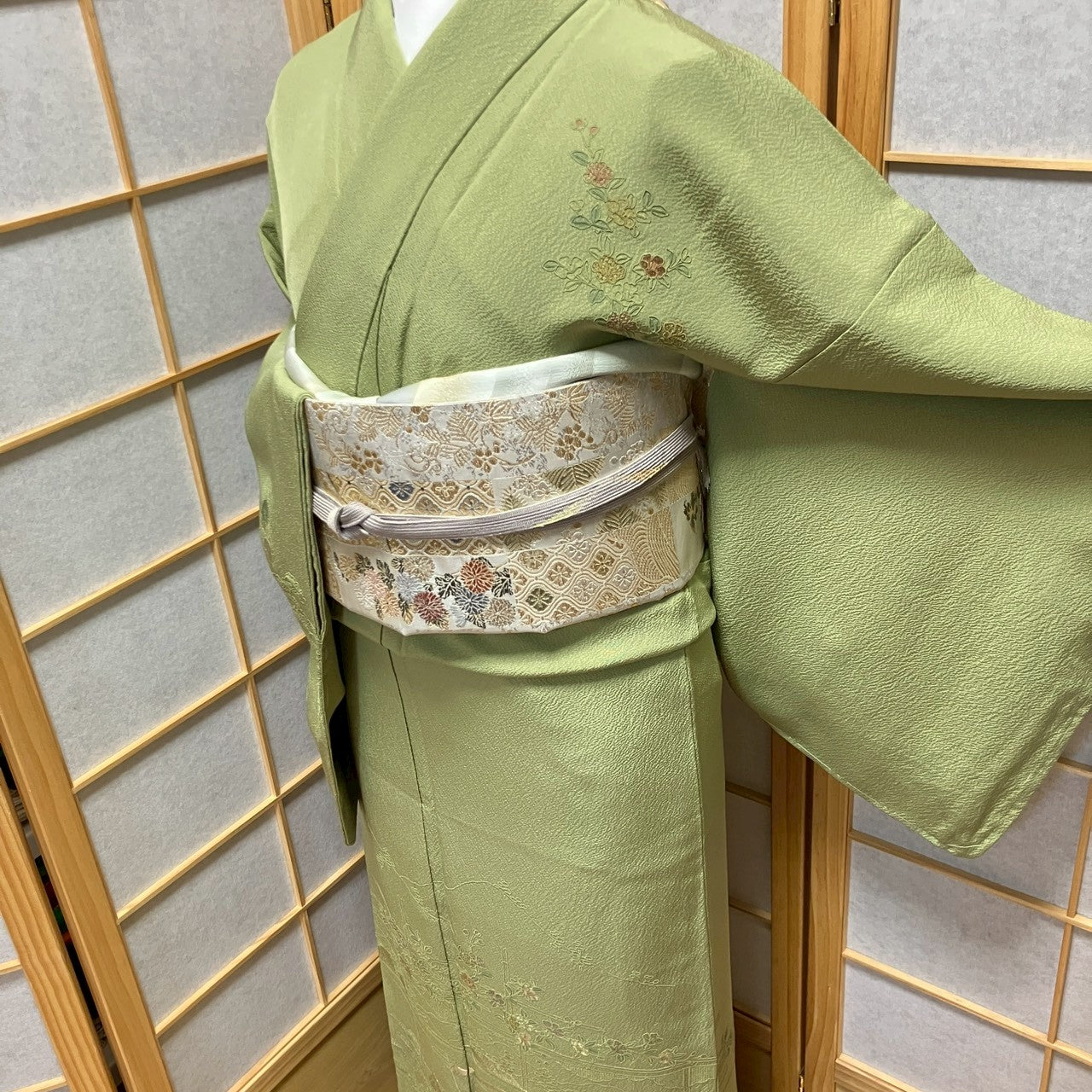 6122# Japanese Kimono Vintage Womens Silk Fabric Robe Kimono only sold