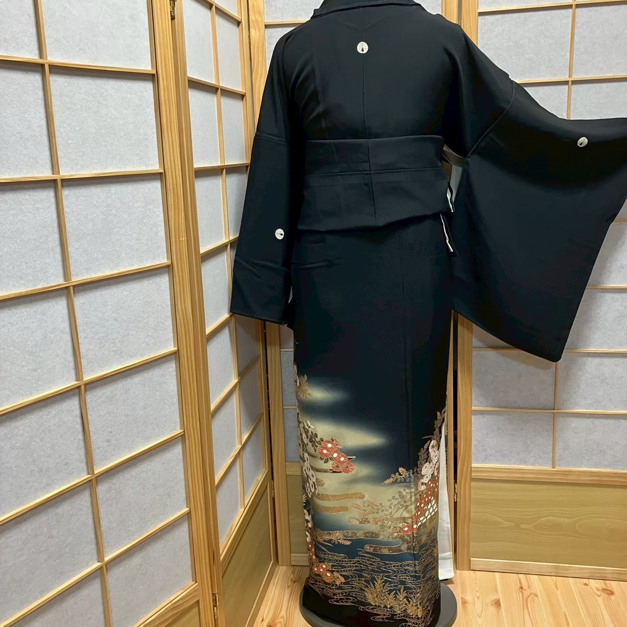 7209# Japanese Tomesode Kimono Vintage Womens Silk Fabric Robe Kimono only sold
