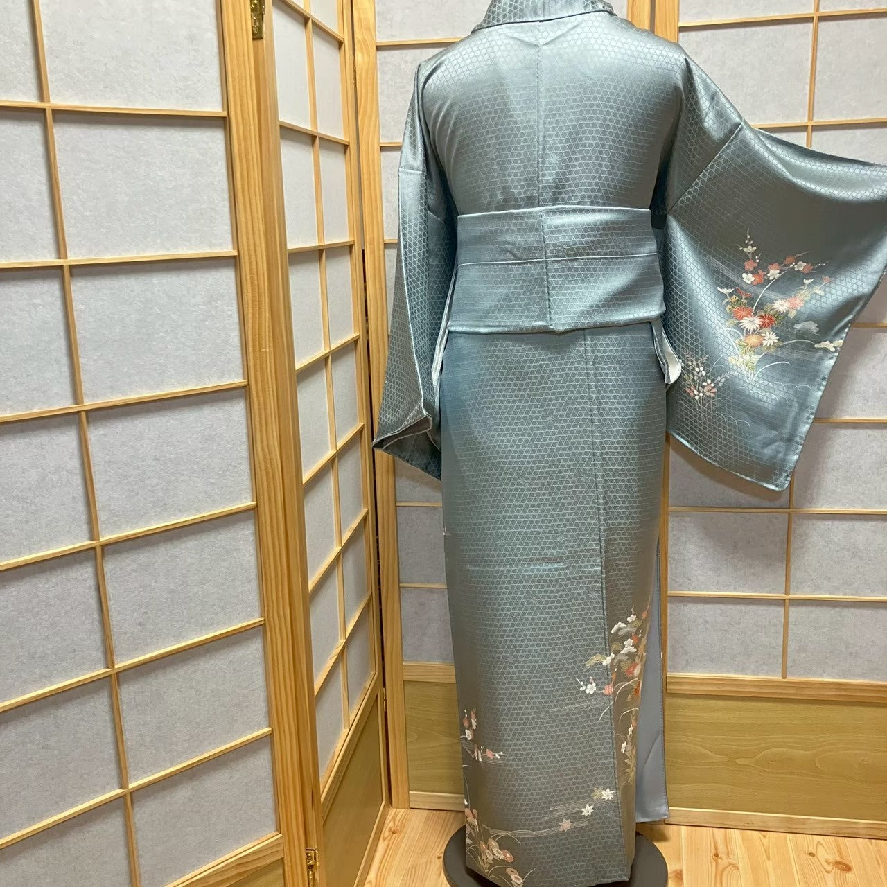 7473# Japanese Kimono Vintage Womens Silk Fabric Robe Kimono only sold