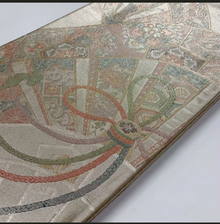 7500# Japanese Vintage Furisode Kimono Obi Obijime Obiage 4-Piece Set Silk Robe