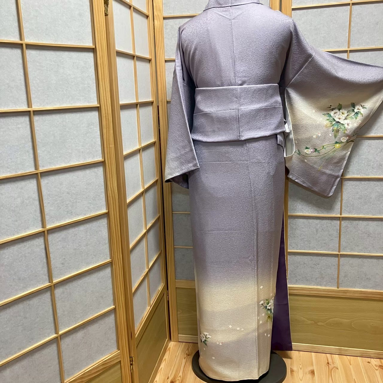 7540# Japanese Kimono Vintage Womens Silk Fabric Robe Kimono only sold Unused