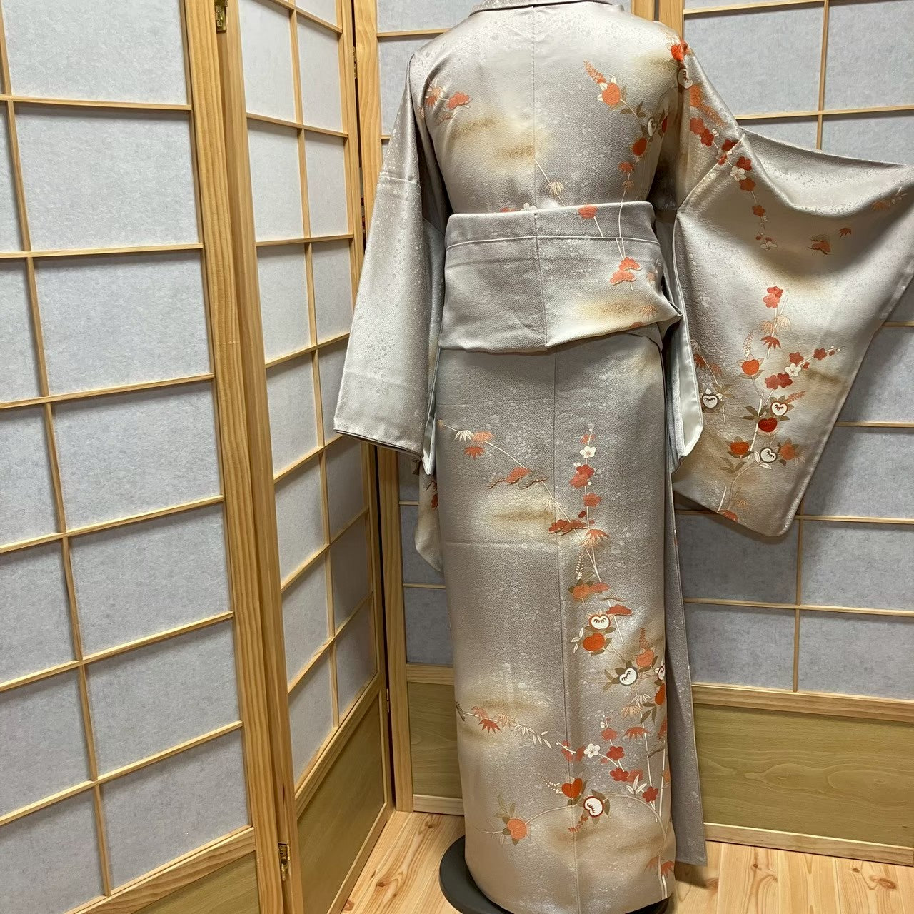 8079# Japanese Kimono Vintage Womens Silk Fabric Robe Kimono only sold