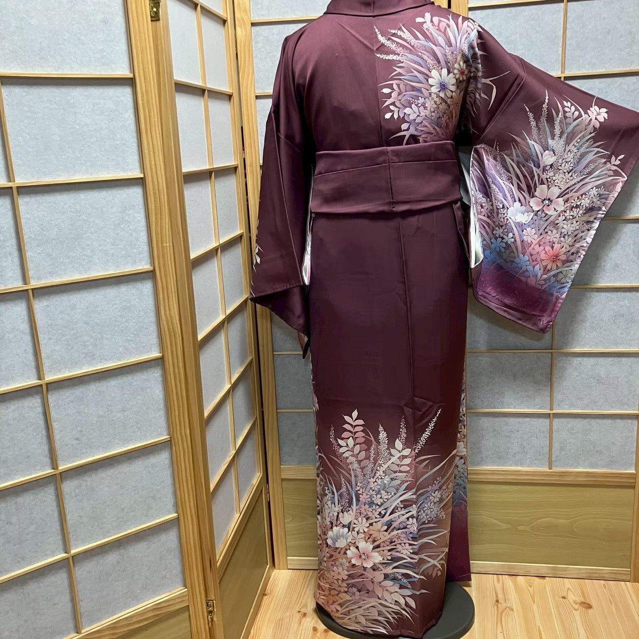 8169# Japanese Kimono Vintage Womens Silk Fabric Robe Kimono only sold
