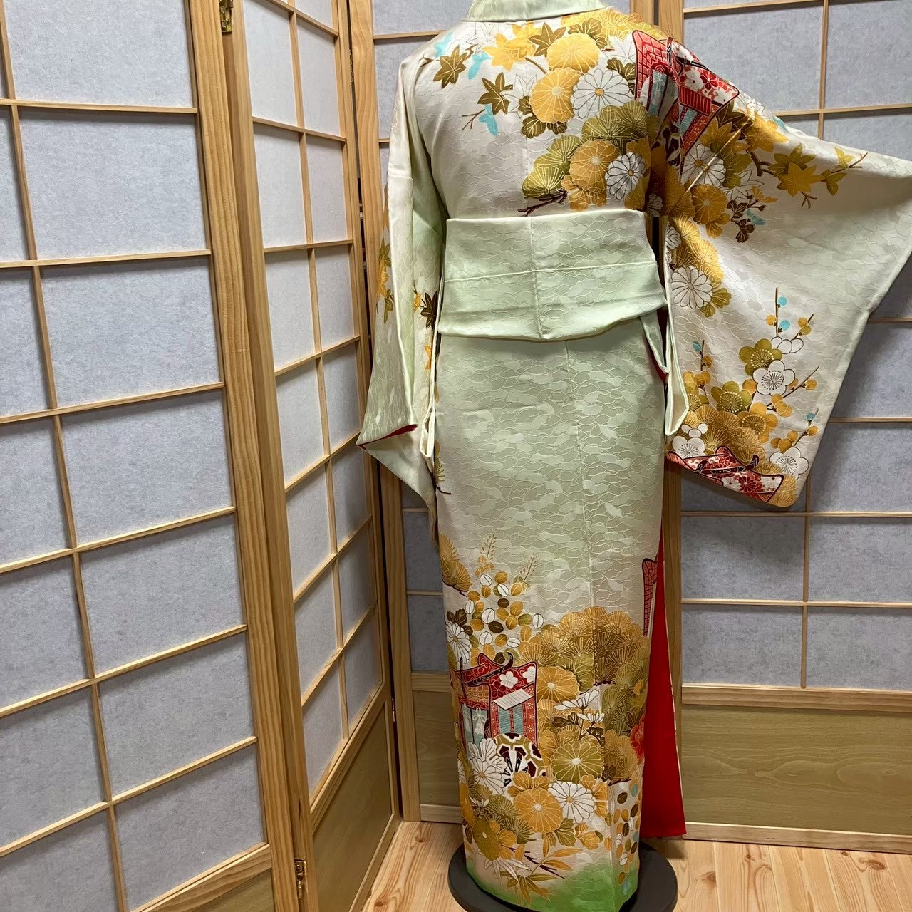 8147# Japanese Kimono Vintage Womens Silk Fabric Robe Kimono only sold