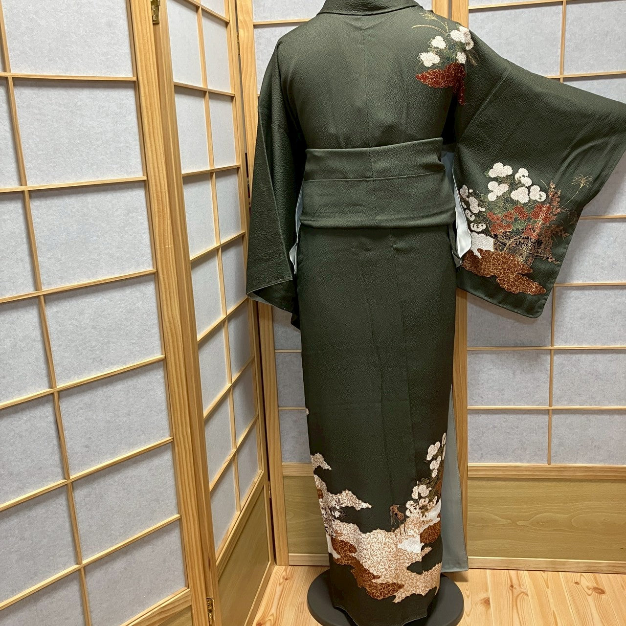8190# Japanese Kimono Vintage Womens Silk Fabric Robe Kimono only sold
