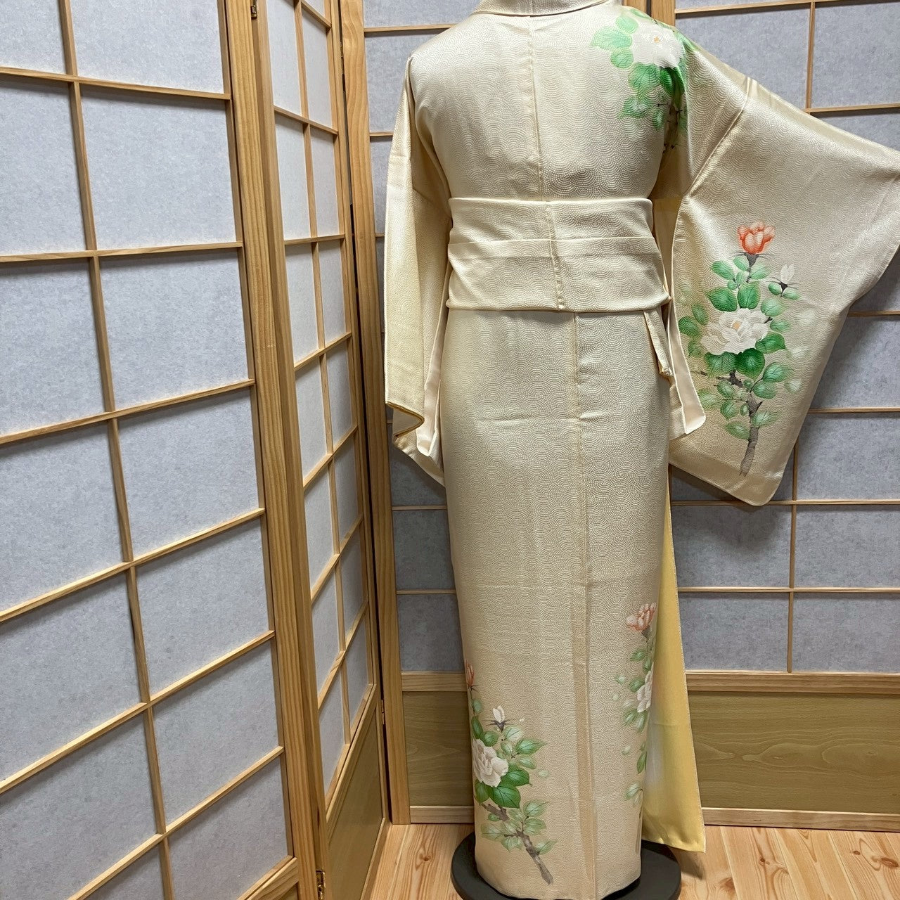8454# Japanese Kimono Vintage Womens Silk Fabric Robe Kimono only sold