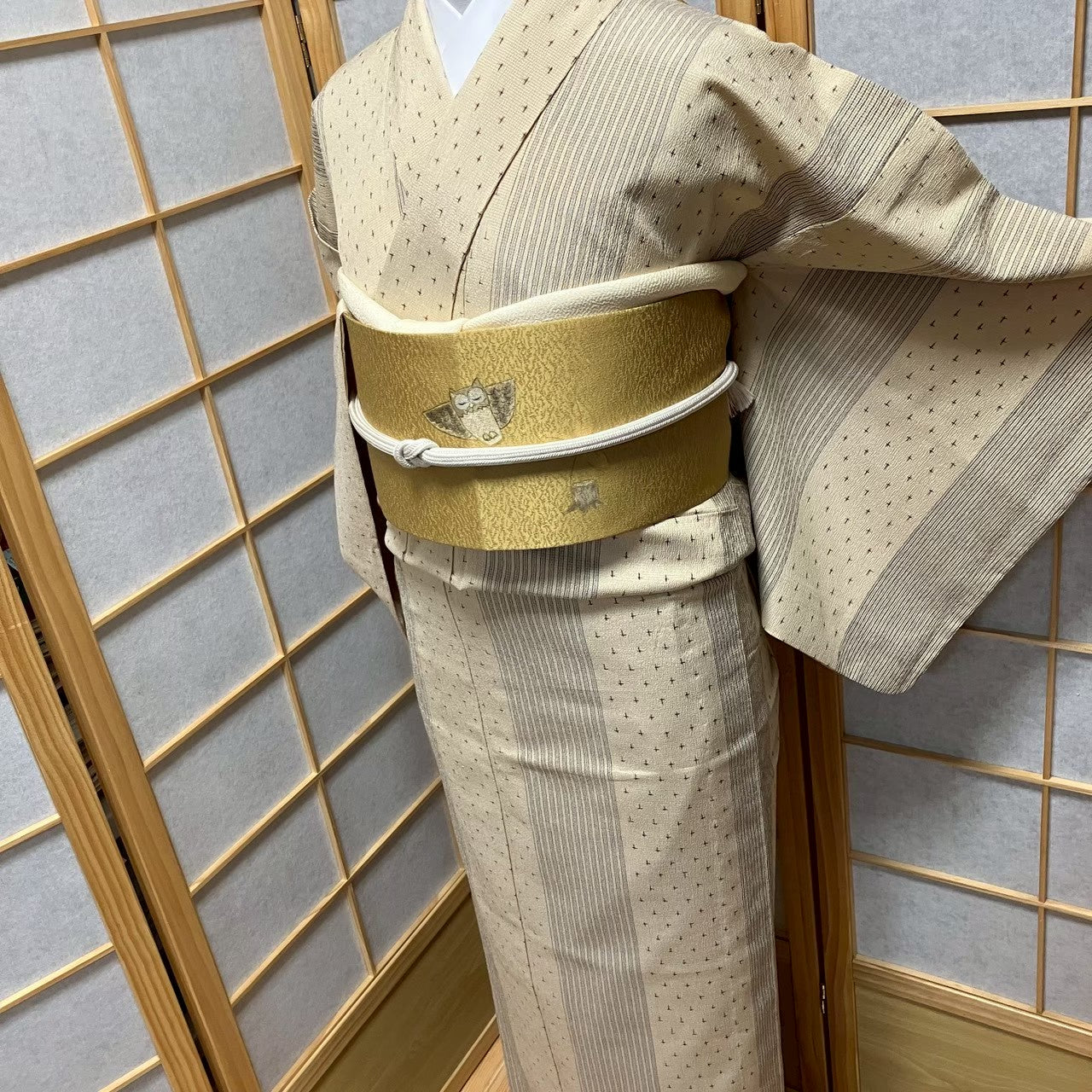 8741# Japanese Kimono only sold Vintage Womens Silk Fabric Robe Unlined kimono