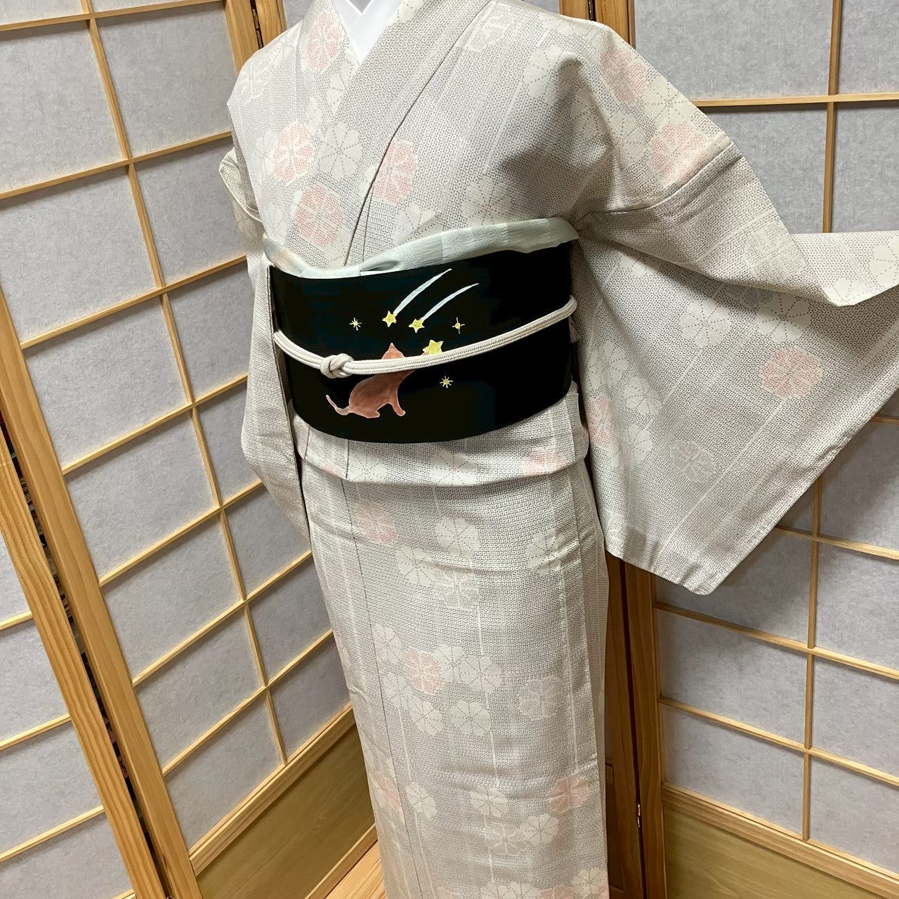 8748# Japanese Kimono only sold Vintage Womens Silk Fabric Robe Unlined kimono