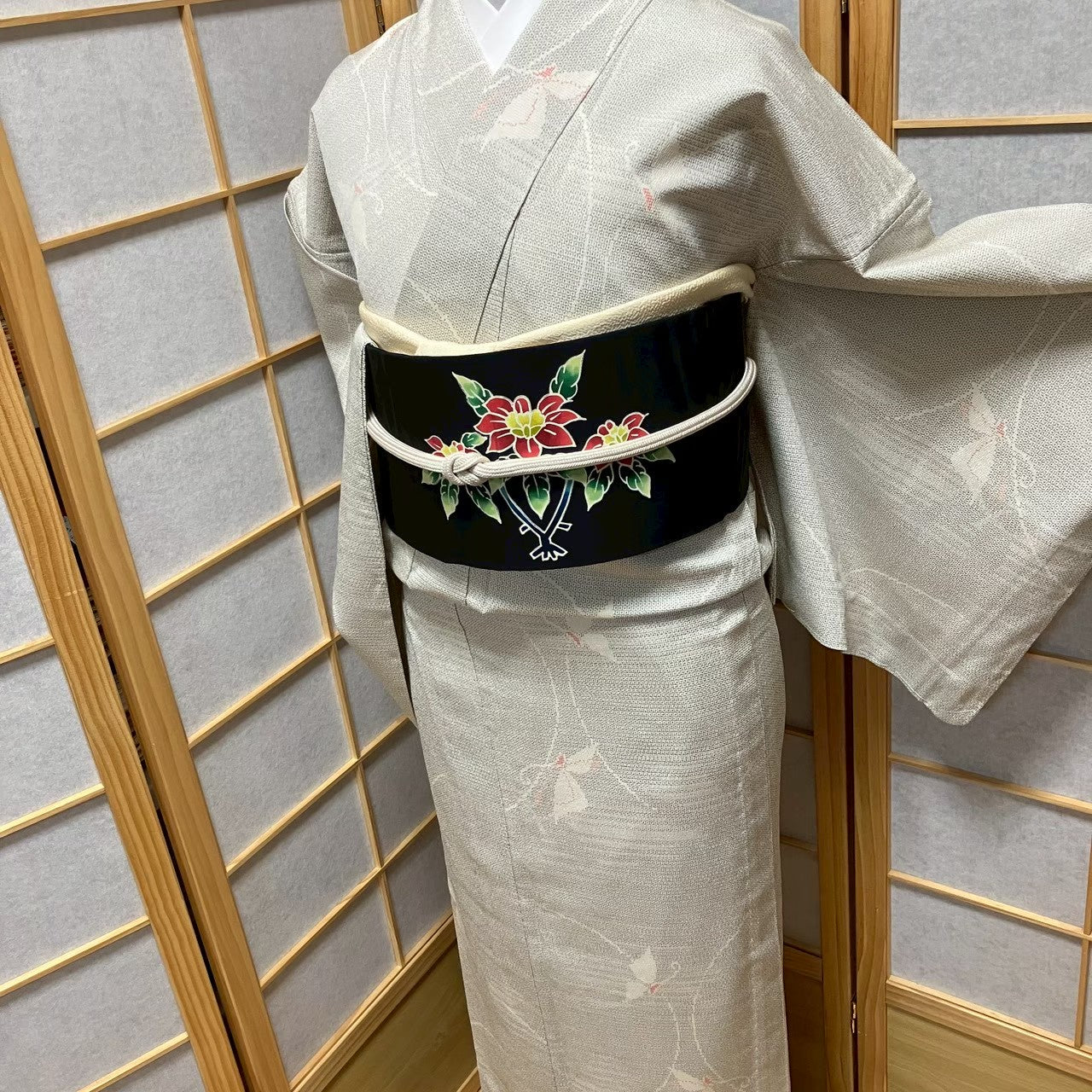 8487# Japanese Kimono only sold Vintage Womens Silk Fabric Robe Unlined kimono