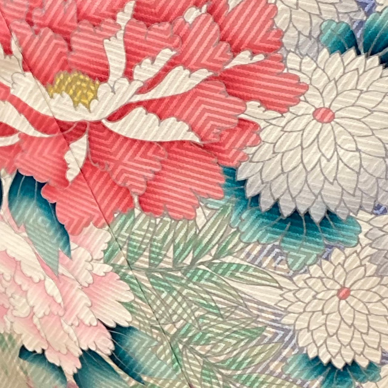9772# Japanese Furisode Kimono Obi Obijime Obiage 4-Piece Set Womens Silk Robe