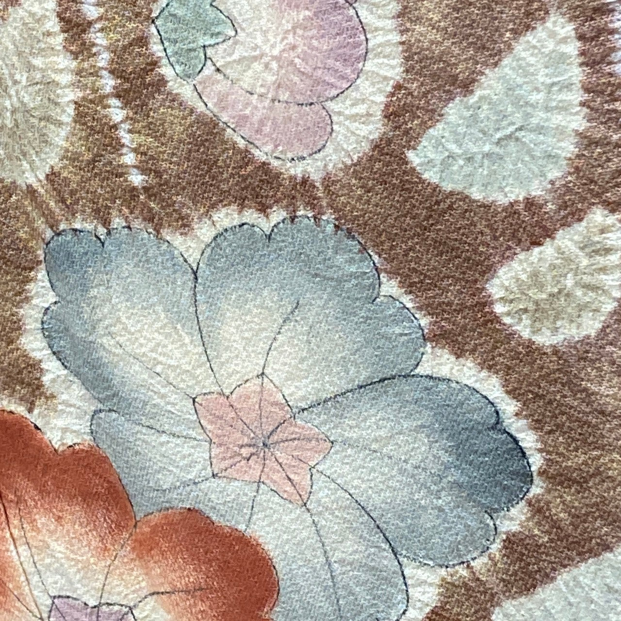 0537# Japanese Kimono Vintage Womens Silk Fabric Robe Kimono only sold Shibori