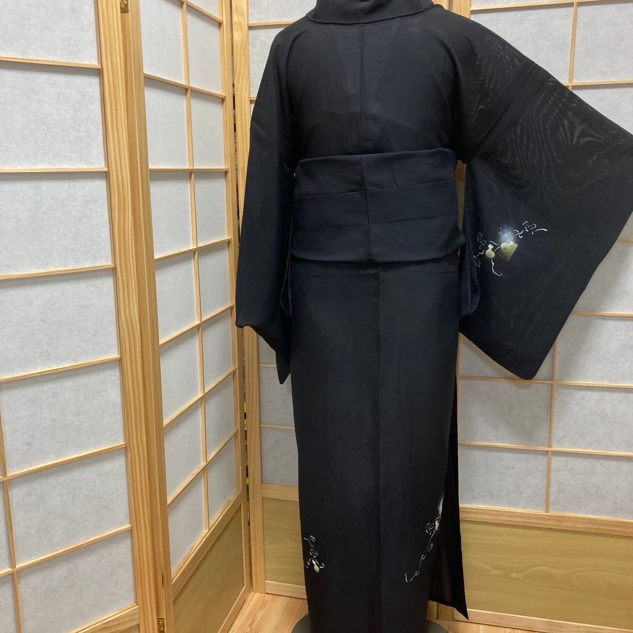 0534# Japanese Kimono only sold Vintage Womens Silk Fabric Robe Summer kimono