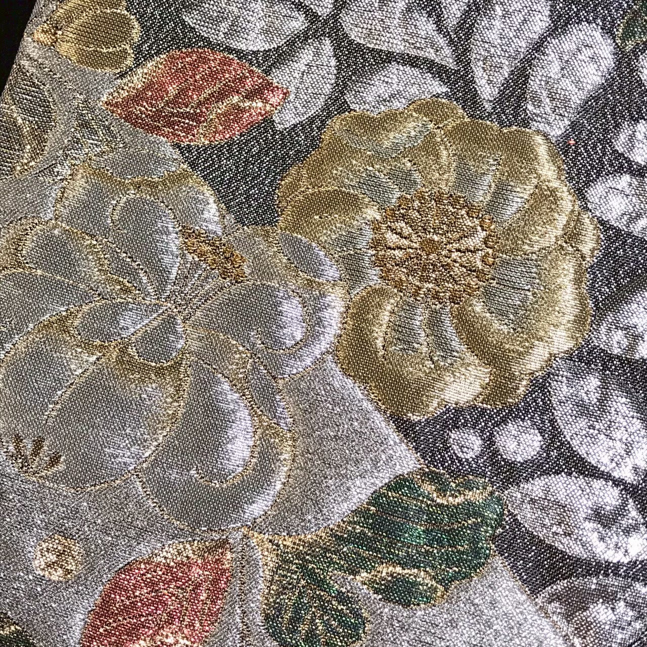 7518# Japanese Vintage Fukuro Obi Belt Kimono Fabric Silk Traditional