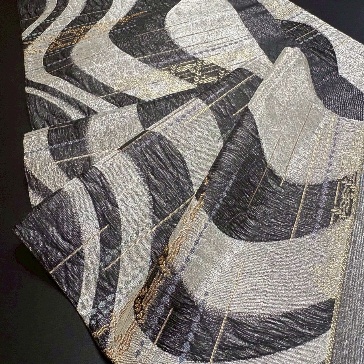 9160# Japanese Vintage Fukuro Obi Belt Kimono Fabric Silk Traditional
