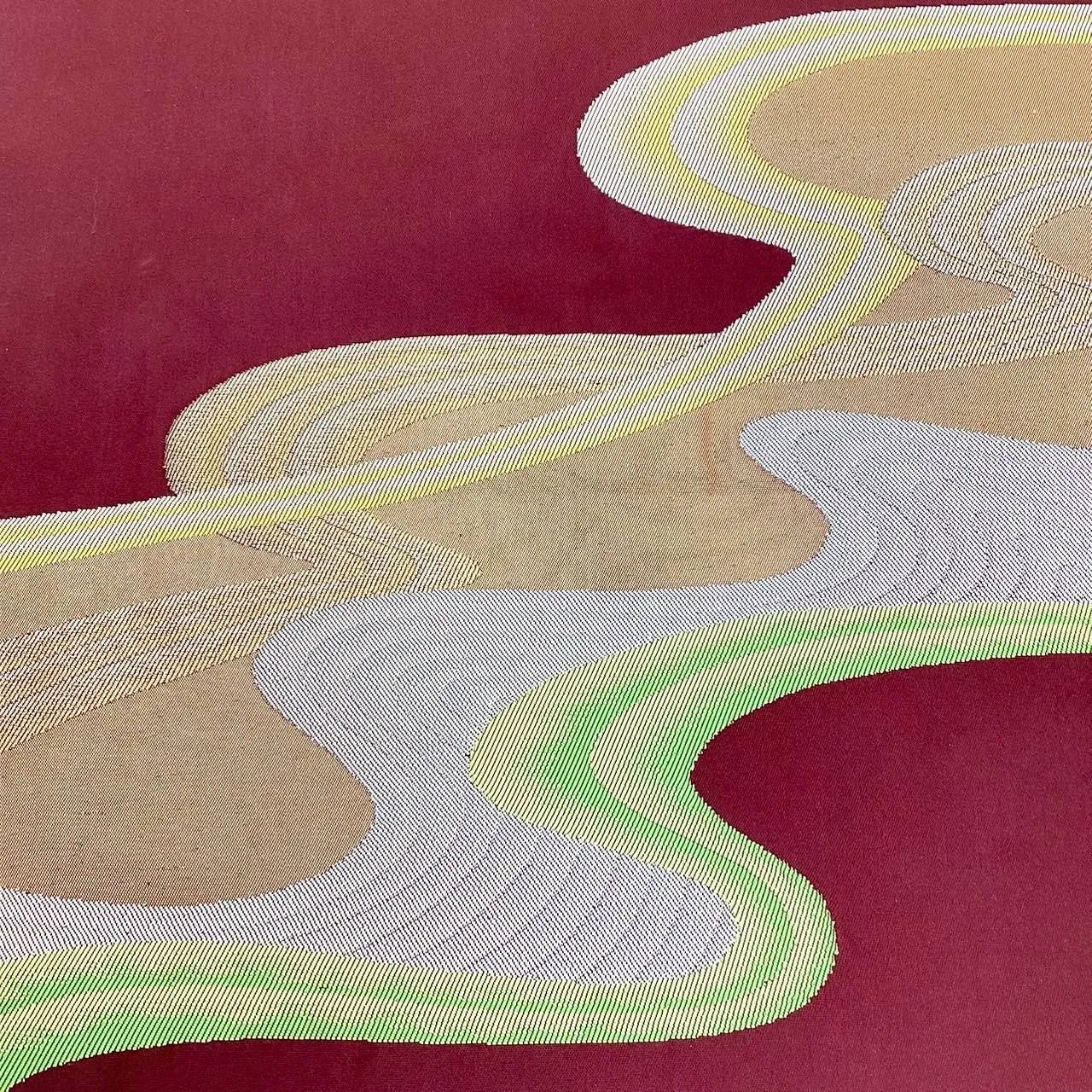 5694# Japanese Vintage Nagoya Obi Belt Kimono Fabric Silk Traditional