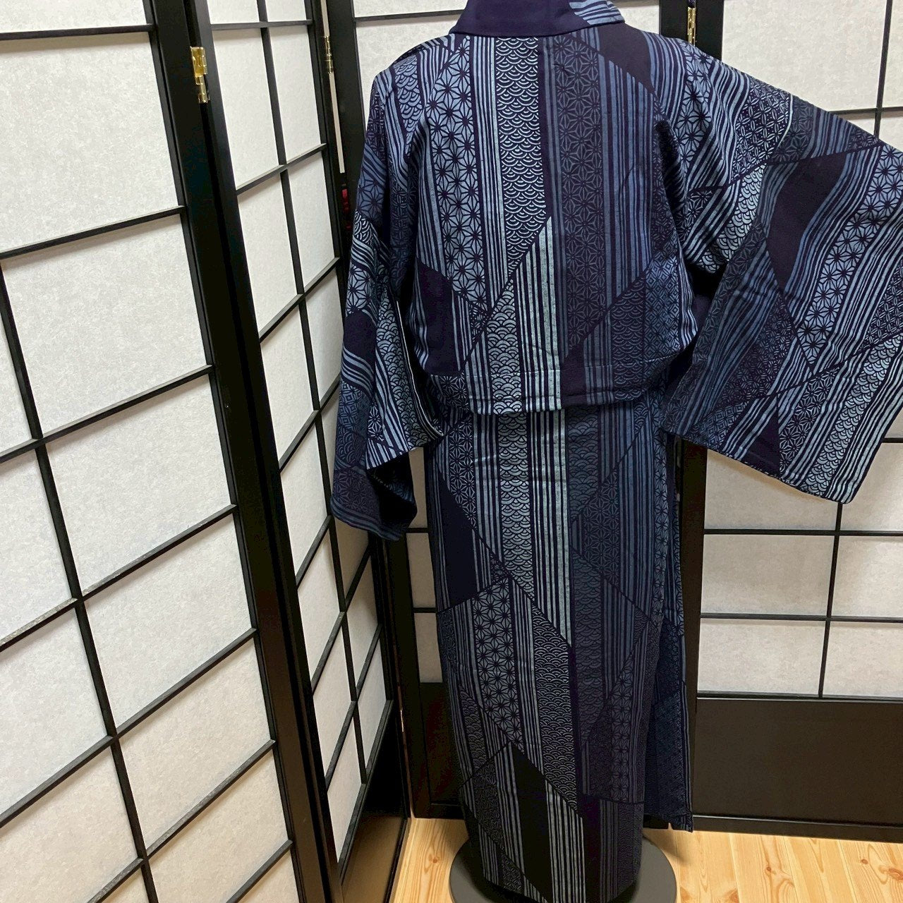 9465# Japanese Yukata Womens Vintage Fabric Cotton Robe Kimono Traditional