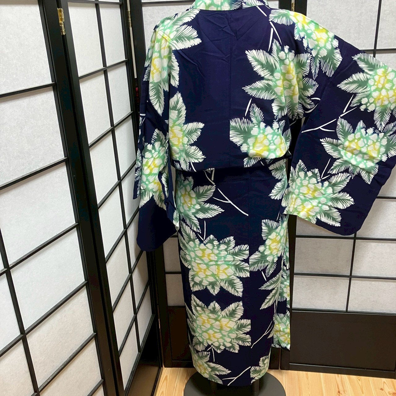 9445# Japanese Yukata Womens Vintage Fabric Cotton Robe Kimono Traditional