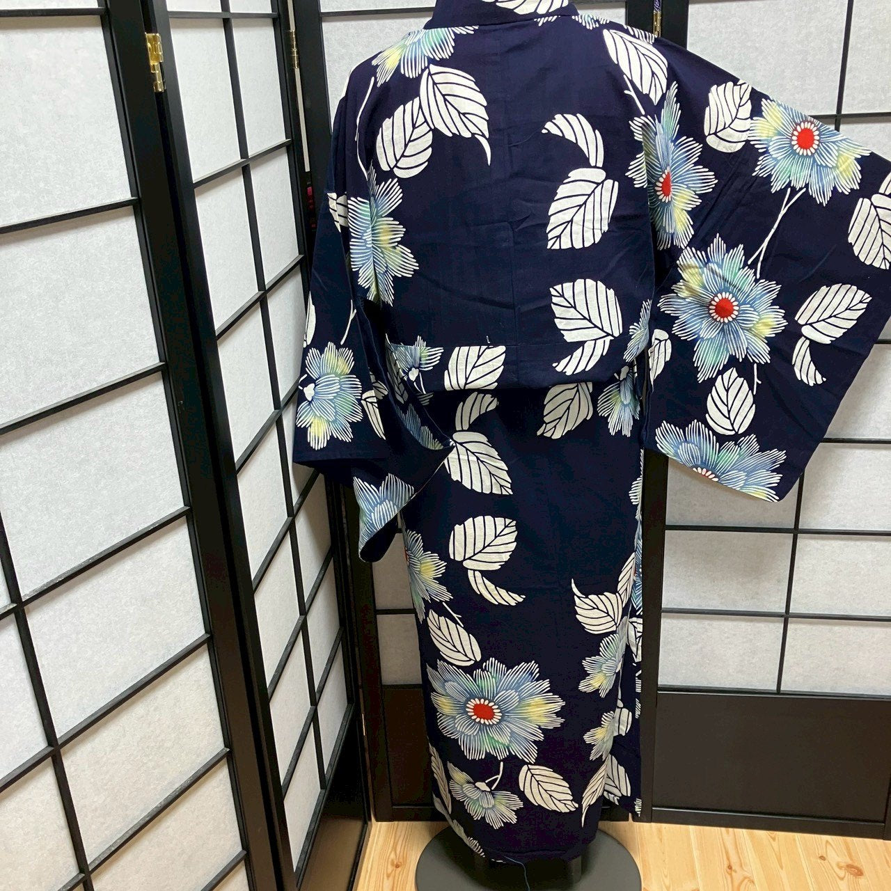 9477# Japanese Yukata Womens Vintage Fabric Cotton Robe Kimono Traditional