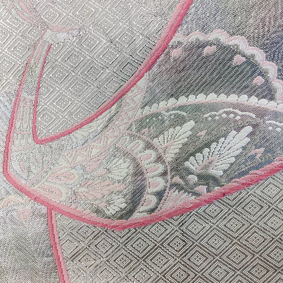 8891# Japanese Vintage Fukuro Obi Belt Kimono Fabric Silk Traditional