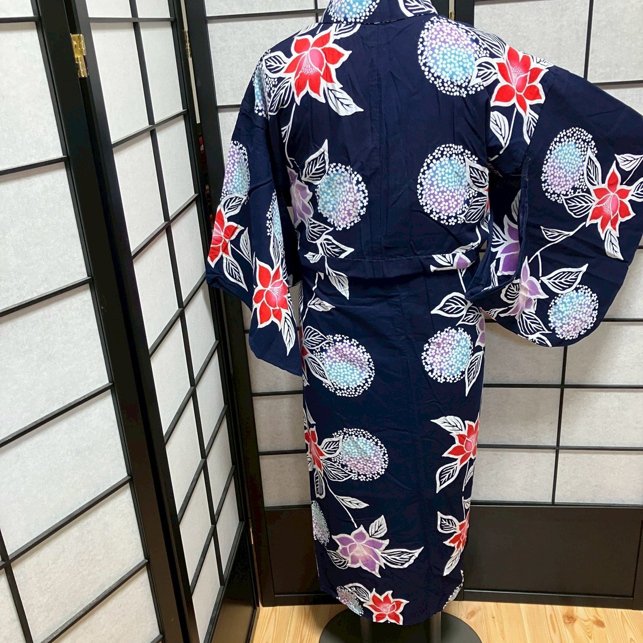 9101# Japanese Yukata Womens Vintage Fabric Cotton Robe Kimono Traditional