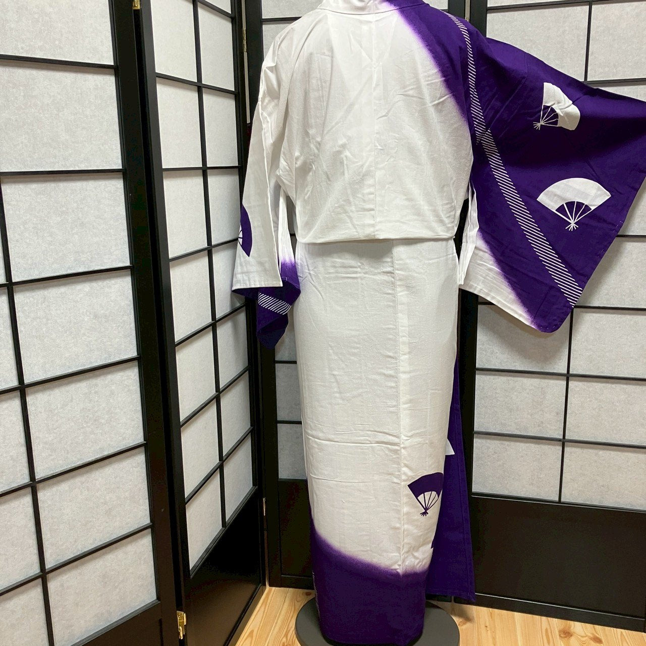 8753# Japanese Yukata Womens Vintage Fabric Cotton Robe Kimono Traditional