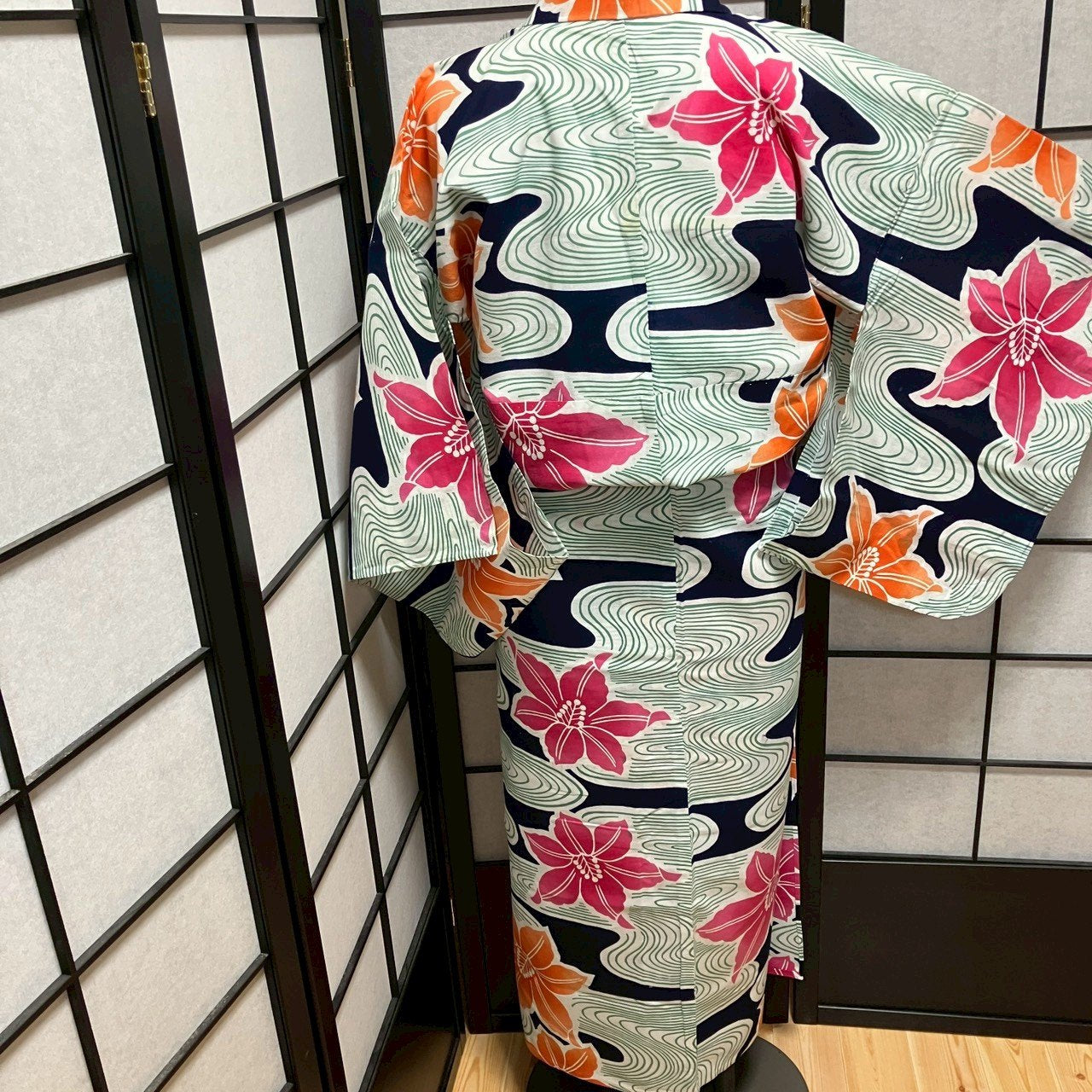 9462# Japanese Yukata Womens Vintage Fabric Cotton Robe Kimono Traditional