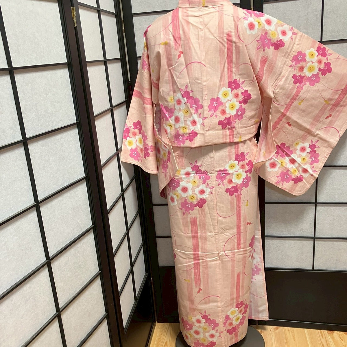 9128# Japanese Yukata Womens Vintage Fabric Cotton Robe Kimono Traditional