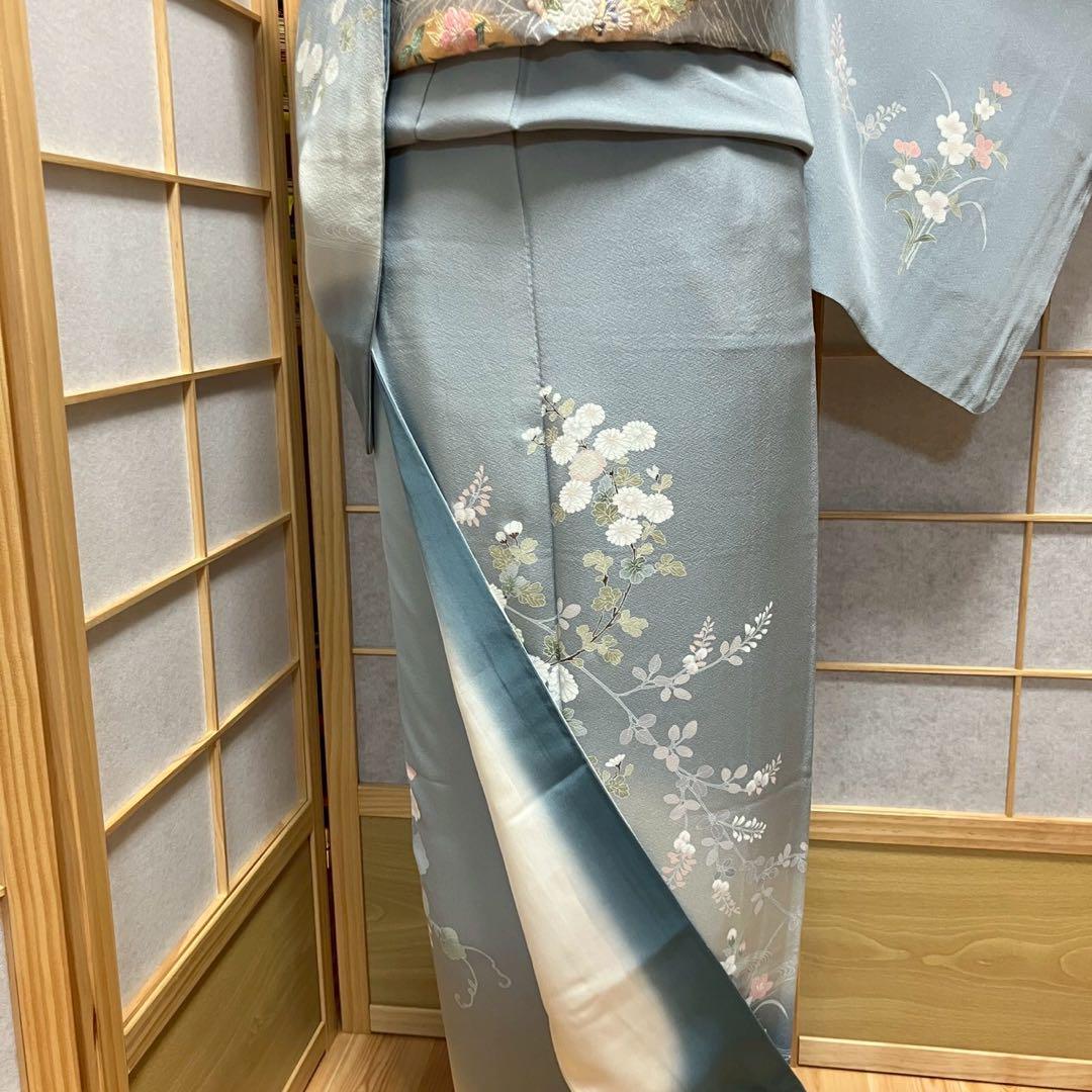 4407# Japanese Kimono Vintage Womens Silk Fabric Robe Kimono only sold