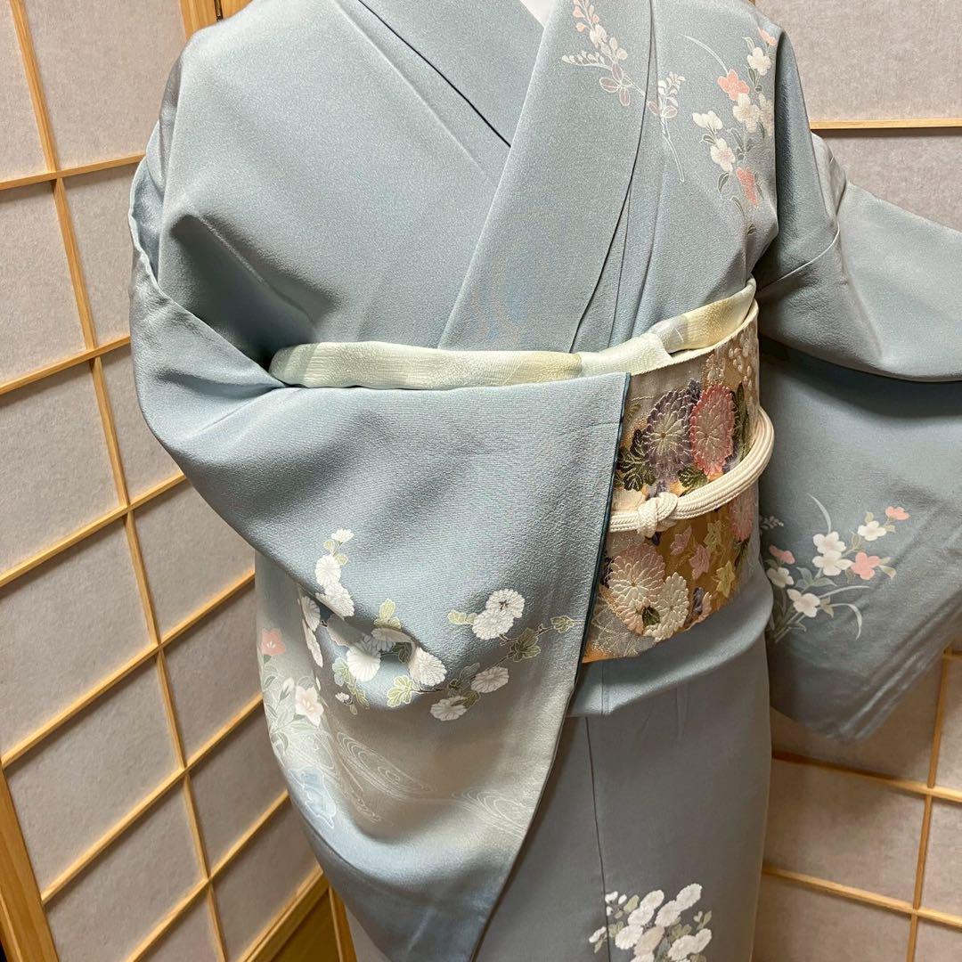 4407# Japanese Kimono Vintage Womens Silk Fabric Robe Kimono only sold