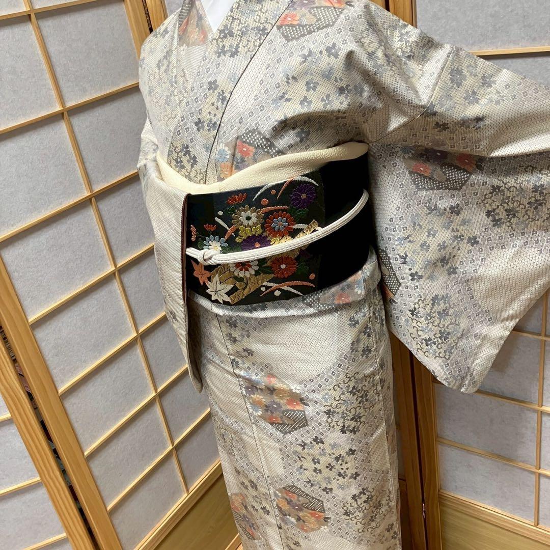 8088# Japanese Kimono Vintage Womens Silk Pongee Fabric Robe Kimono only sold