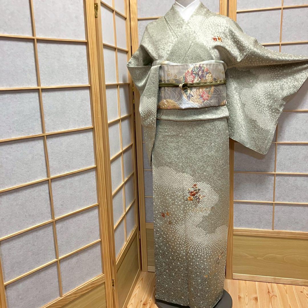 4377# Japanese Kimono Vintage Womens Silk Fabric Robe Kimono only sold Shibori